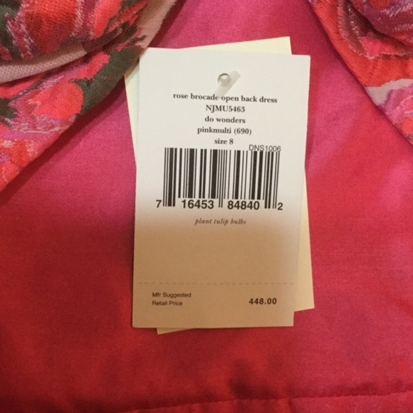 Kate Spade Pink Floral Wedding Dress - Picture 3 of 4